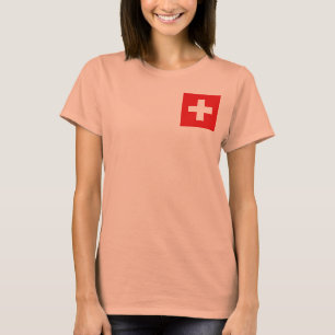 Camiseta da Bandeira e Mapa da Suíça