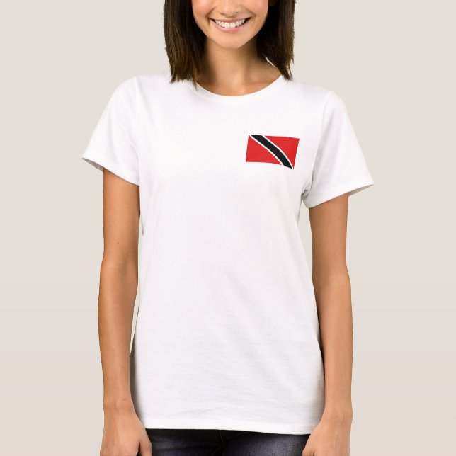 Camiseta da Bandeira e Mapa de Trinidad e Tobago (Frente)