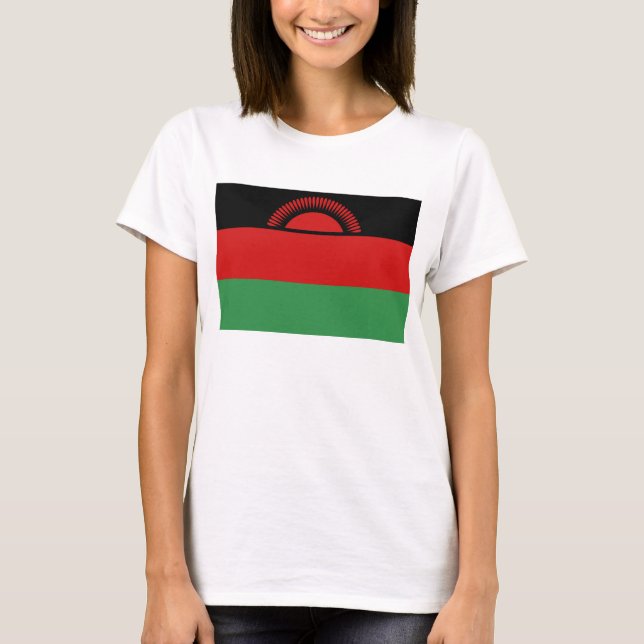 Camiseta da Bandeira e Mapa do Malawi (Frente)