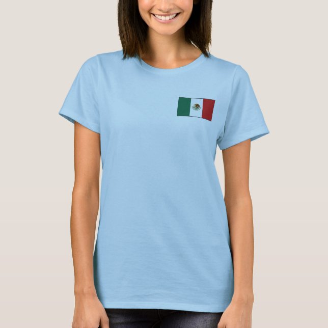 Camiseta da Bandeira e Mapa do México (Frente)