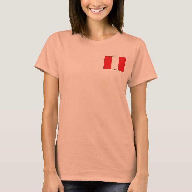 Camiseta da Bandeira e Mapa do Peru (Frente)