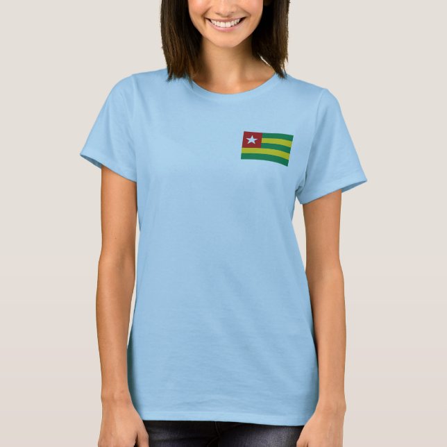 Camiseta da Bandeira e Mapa do Togo (Frente)