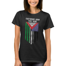 Camiseta da bandeira palestino-americana - Salve a