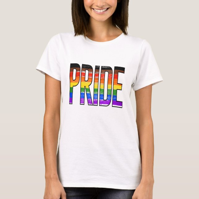 Camiseta da Bandeira Tremulante do Orgulho Arco-Ír (Frente)