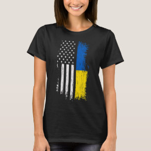 Camiseta da Bandeira Ucraniana Americana - Orgulho
