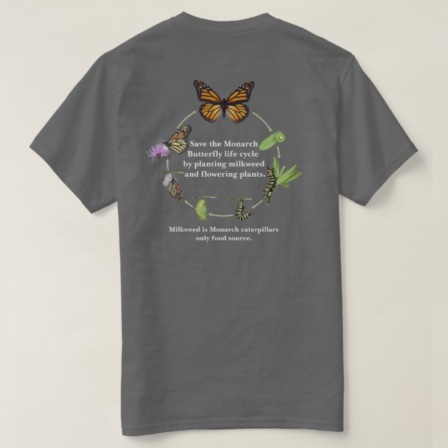 Camiseta da borboleta-monarca (Verso do Design)
