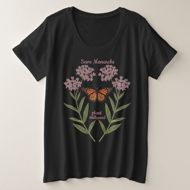 Camiseta da borboleta-monarca (Frente do Design)