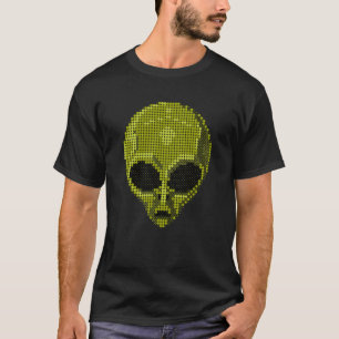 Camiseta da Cabeça de Alienígena Verde - Estante F