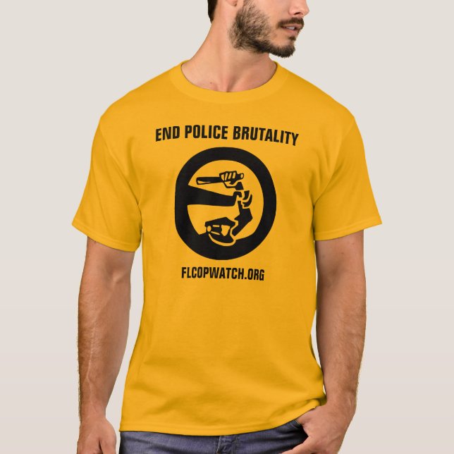 Camiseta Da "camisa Dourado da brutalidade de polícia (Frente)