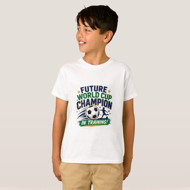 Camiseta da Copa do Mundo de Futebol Infantil (Frente Completa)