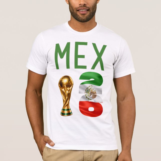 Camiseta da Copa do Mundo México 2026 com Nome Per (Frente)
