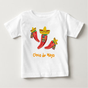 Camiseta da criança. Pimentas, Cinco de Mayo