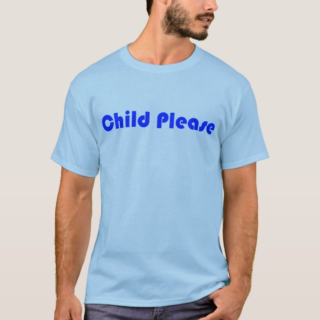 Camiseta Da criança zazzle azul por favor (Frente)