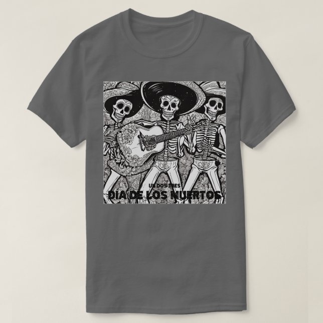 Camiseta Da de los Muertos Banda (Frente do Design)