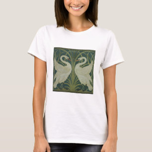 Camiseta Da "design do papel de parede cisne, da