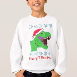 Camiseta Da "dinossauro festivo do Natal do Rex-Mas feliz