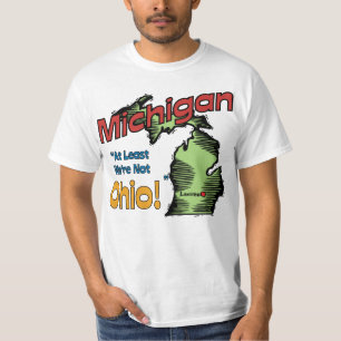 Camiseta ~ da divisa de Michigan MI E.U. pelo menos nós não