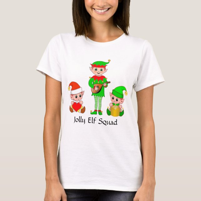 Camiseta da Equipe Alegre do Natal Moderno (Frente)