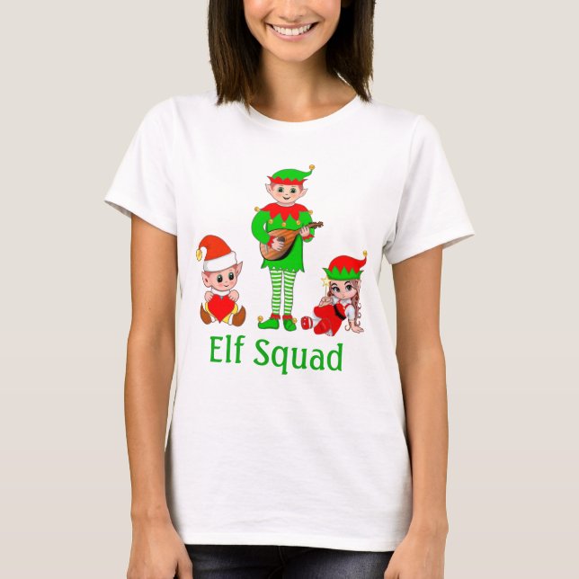 Camiseta da Equipe de Elfo de Natal Moderna (Frente)