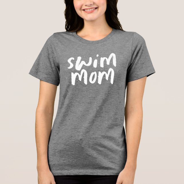 Camiseta da equipe de natação da mamãe moderna e e (Frente)