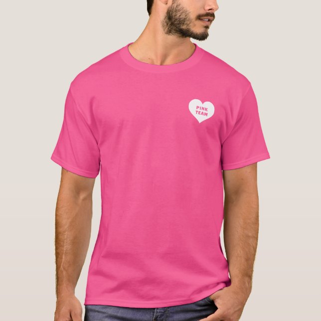 Camiseta da Equipe Rosa da Guerra de Cores (Frente)