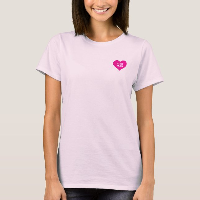Camiseta da Equipe Rosa da Guerra de Cores (Frente)