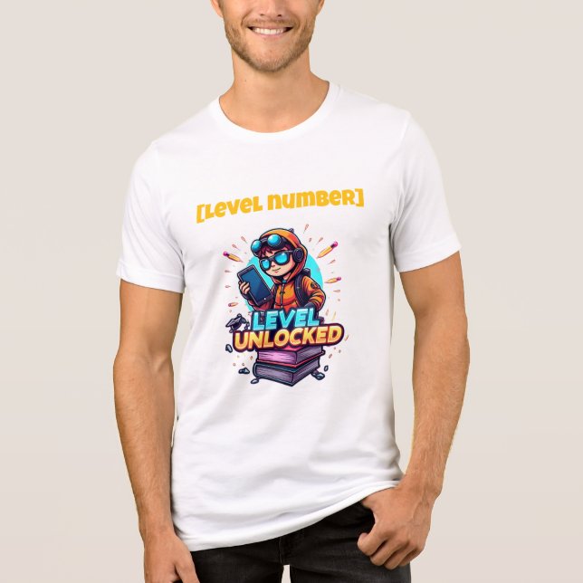 Camiseta da Escola de Jogos Desbloqueada de Nível  (Frente)