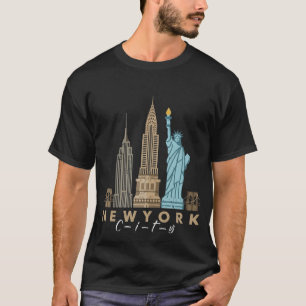Camiseta da Estátua da Liberdade Skyline NYC Nova 