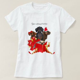 Camiseta da família do Dachshund do Natal