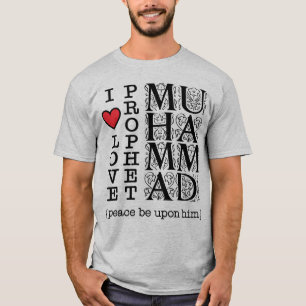 Camiseta da Fé Muçulmana Eu Amo o Profeta Maomé