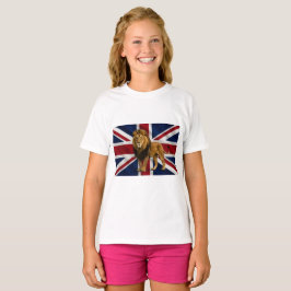 Camiseta da garota com a bandeira do Reino Unido