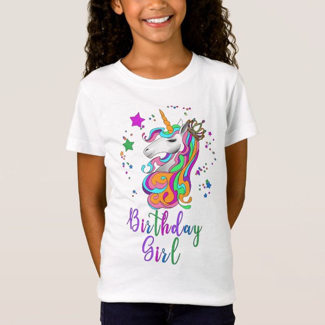 Camiseta da Garota de Aniversário do Unicórn (Frente)