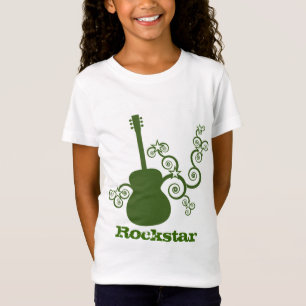 Camiseta da Garota do Violão Rockstar, Verde