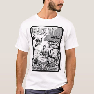 Camiseta da história em quadrinhos do Gato Preto d