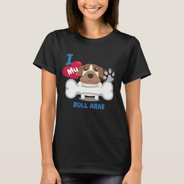 Camiseta Da ideia bonito ÁRABE do presente do cão de BULL (Frente)