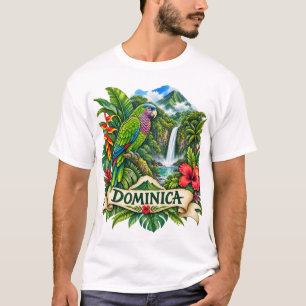 Camiseta da Ilha de Dominica em Aquarela