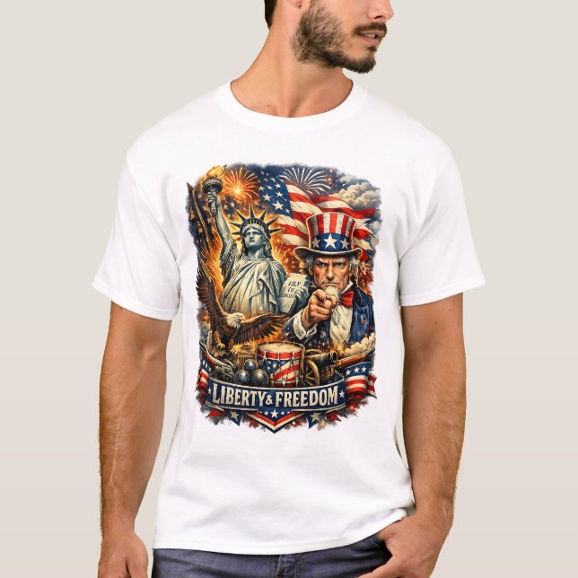 Camiseta da Liberdade da Estátua da Liberdade e Ti (Frente)