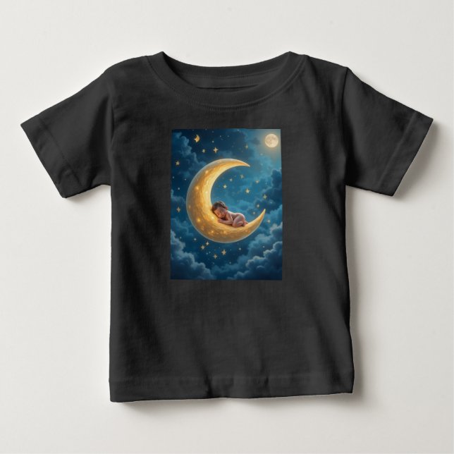 Camiseta da lua do bebê sonolento (Frente)