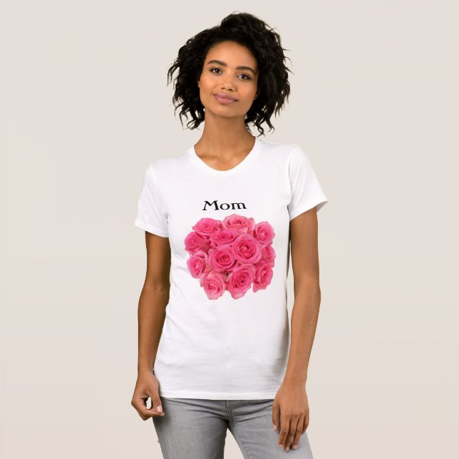 Camiseta da mãe da rosa (Frente Completa)