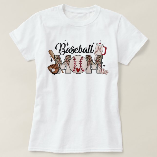 Camiseta da mãe de beisebol - Perfeita para Orgulh (Frente do Design)