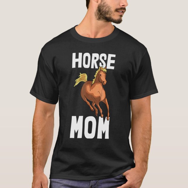 Camiseta da Mãe de Cavalos Montando Cavaleiro Amor (Frente)