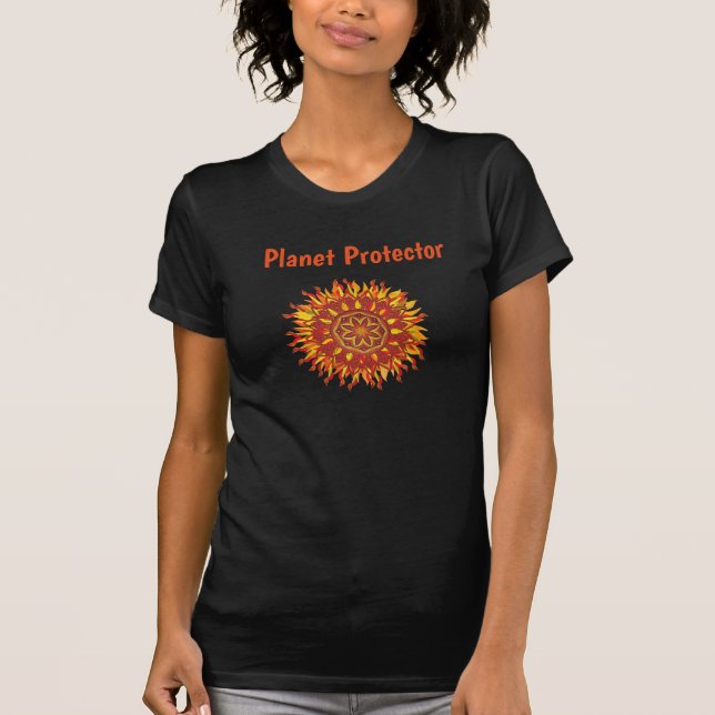Camiseta da mandala do protetor do planeta (Frente)