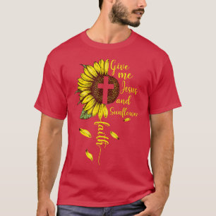 Camiseta Dá-Me Jesus E Girassóis Fé Cristã Jesus