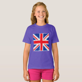 Camiseta da menina com a bandeira do Reino Unido