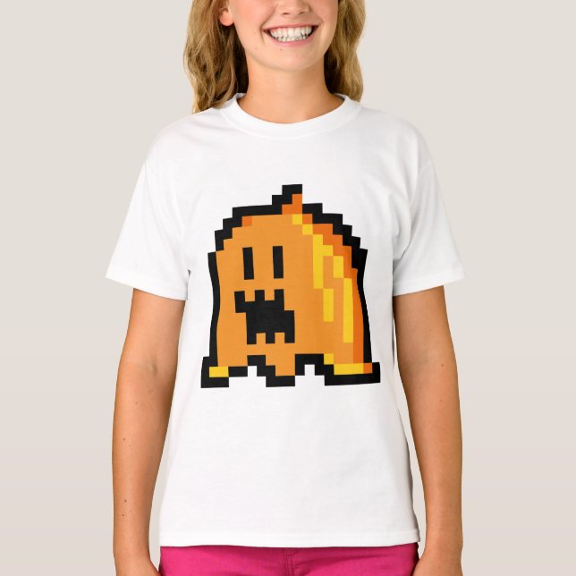 Camiseta da menina fantasma da abóbora (Frente)