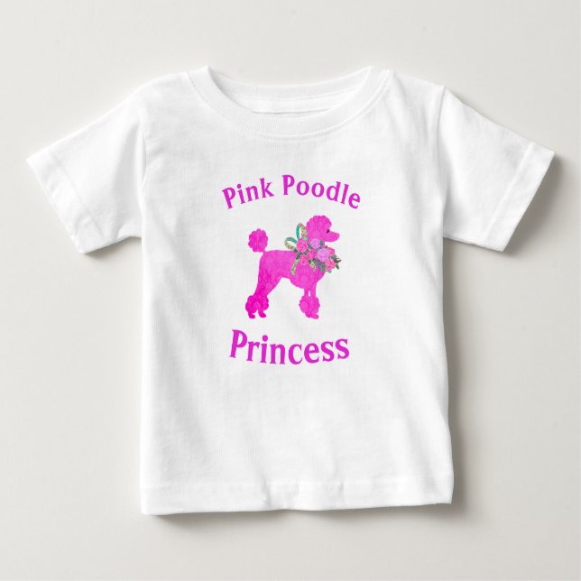 Camiseta da Menina no Aniversário Princesa Poodle  (Frente)