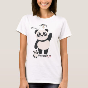  Camiseta da Menina Panda Doce   Estilo Panda Kawa