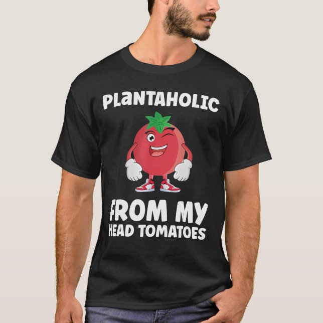 Camiseta Da Minha Cabeça Tomates Plantaholic (Frente)