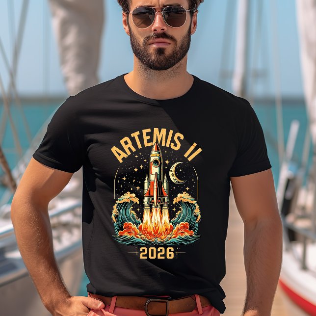 Camiseta da Missão Artemis II NASA Foguete Lua (Criador carregado)
