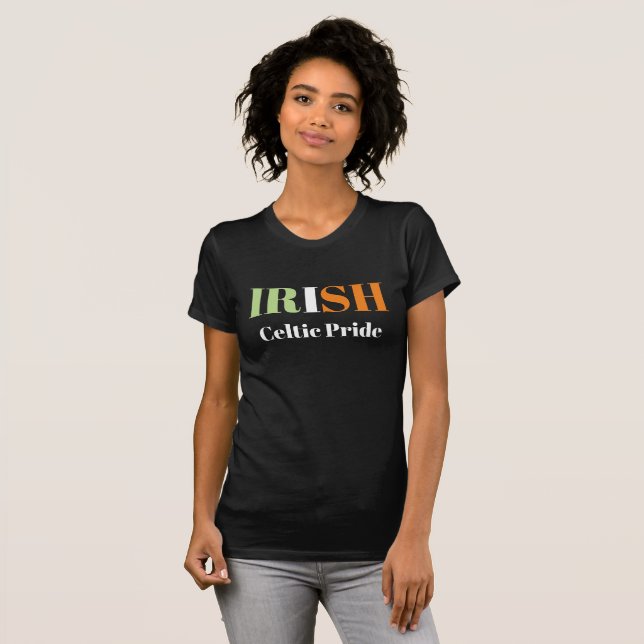 Camiseta da Moda Novidade das Mulheres - IRISH Cel (Frente Completa)